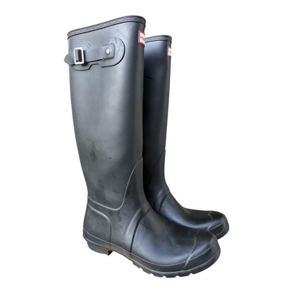 Hunter Original Tall Knee High Black Rain Boot Women size 10 - Picture 1 of 12